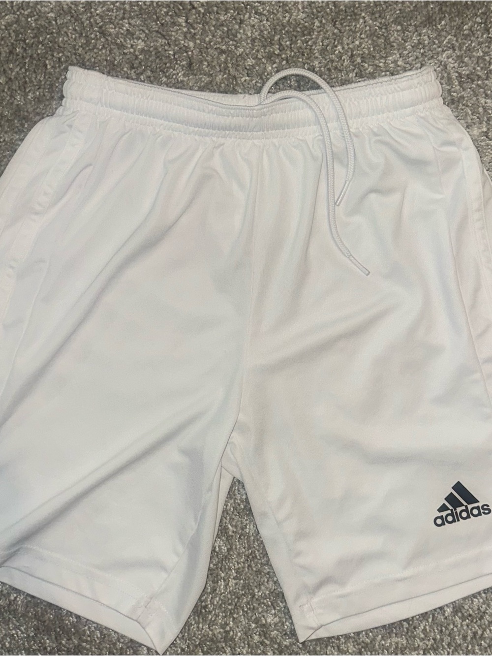 adidas YOUTH White Athletic Shorts with Logo